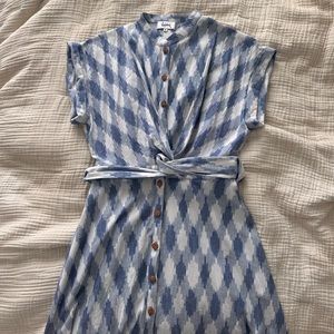 Heinui Blue Southwestern Pattern Jasper Dress Size Medium